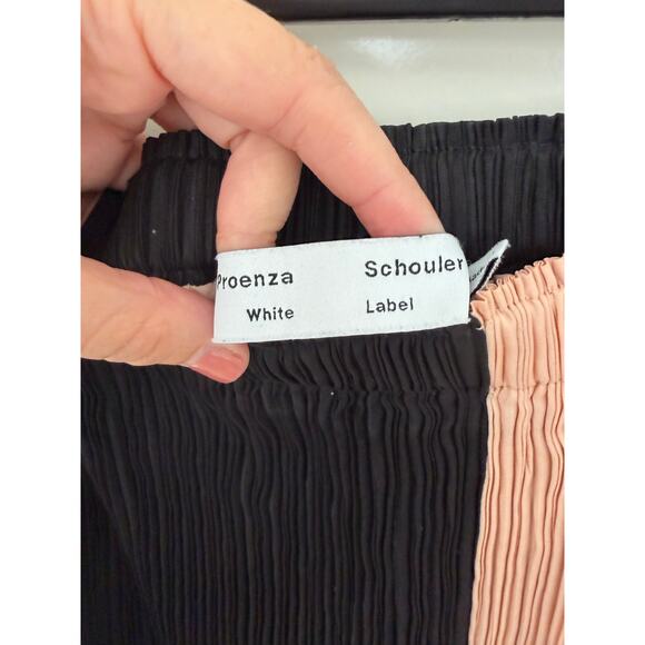 Proenza Schouler White Label Plisse Micro Pleated Color Block Midi Skirt Large - Picture 5 of 6